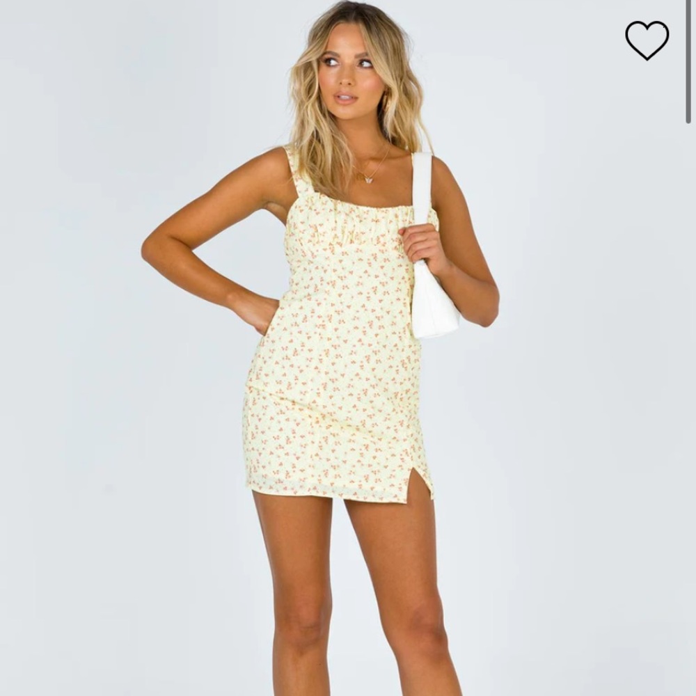 Princess Polly FREYA MINI DRESS YELLOW FLORAL